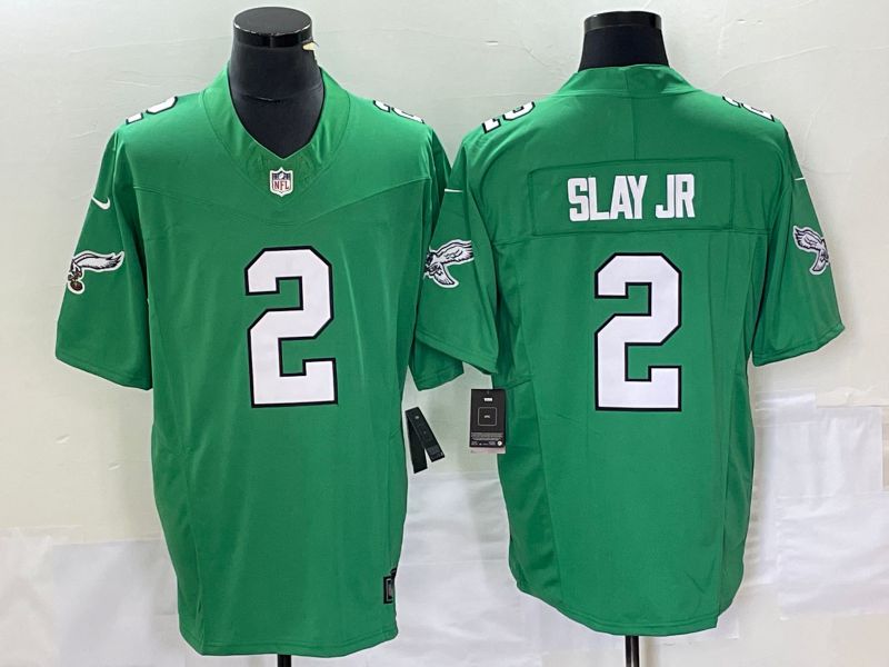 Men Philadelphia Eagles 2 Slay jr Green Nike Throwback Vapor Limited NFL Jersey